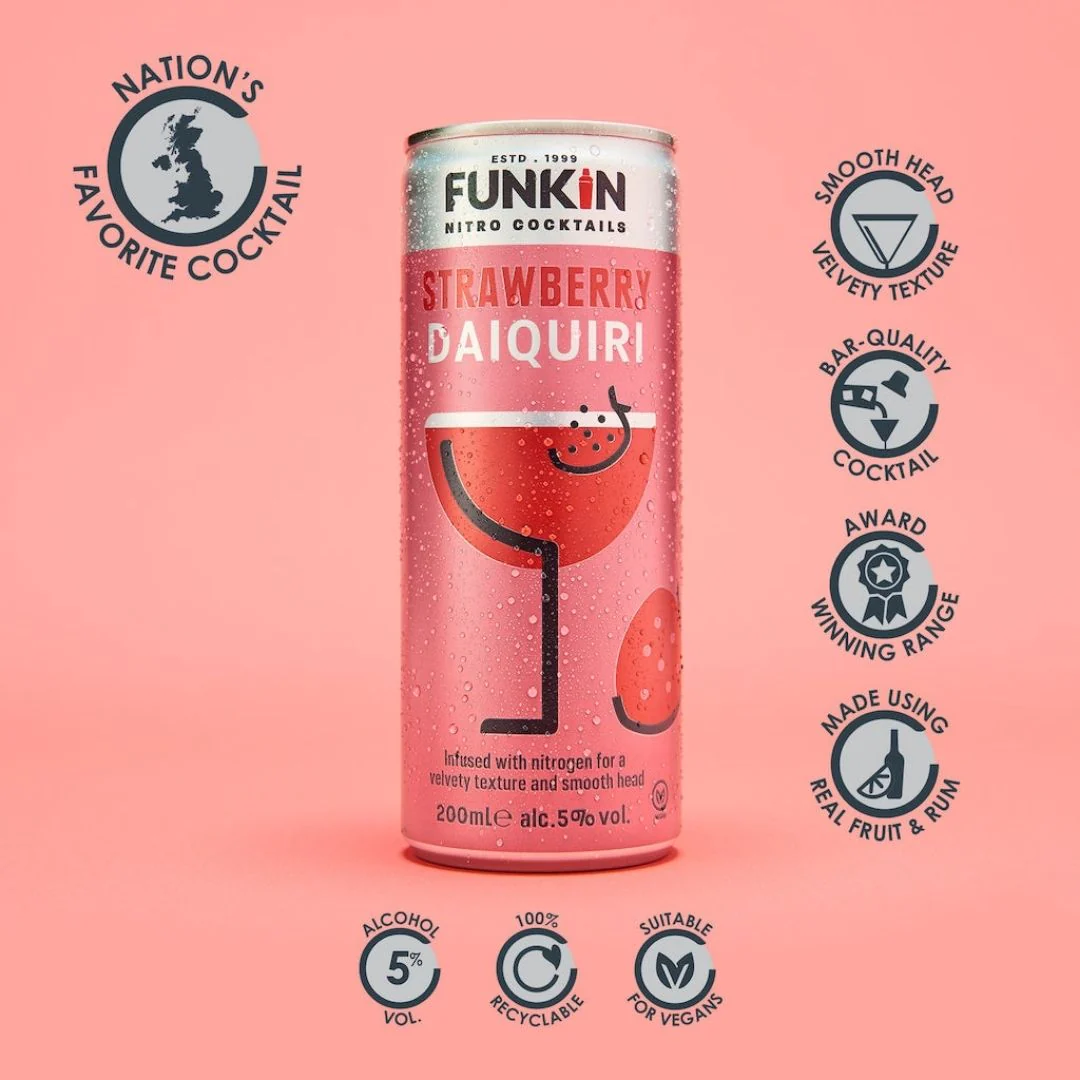 Strawberry Daiquiri Cocktail Nitro Can (12 x 200ml) - Image 5